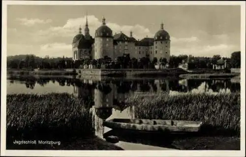 9 alte Ak Moritzburg in Sachsen, Jagdschloss, diverse Ansichten