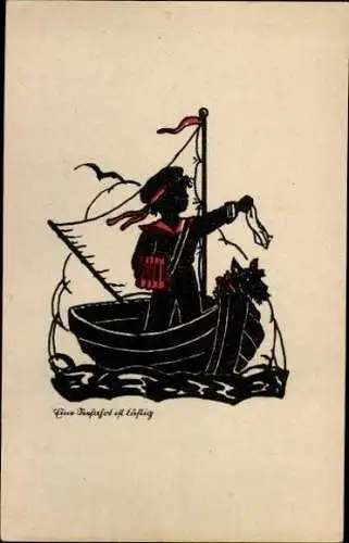 9 alte Ak Scherenschnitt, diverse Ansichten