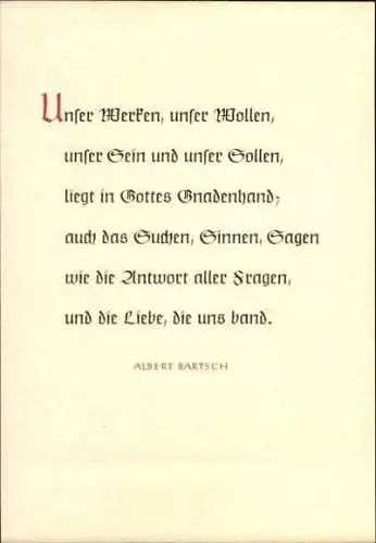 8 alte Ak Gedicht Getroste Wegfahrt von Albert Bartsch, im passenden Umschlag, diverse Ansichten