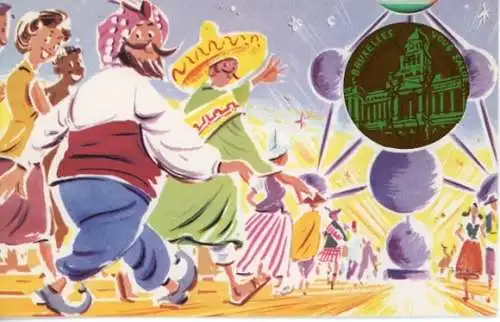 8 alte Ak Bruxelles Brüssel, Bruxelles vous salue, Negative, diverse Ansichten