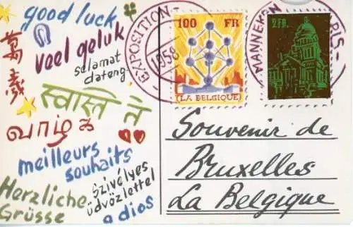 8 alte Ak Bruxelles Brüssel, Bruxelles vous salue, Negative, diverse Ansichten