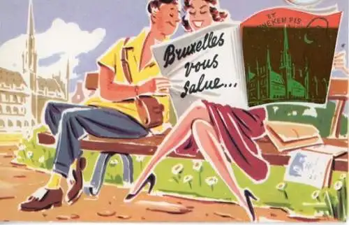 8 alte Ak Bruxelles Brüssel, Bruxelles vous salue, Negative, diverse Ansichten