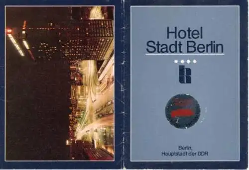 8 Ansichtskarten Berlin Mitte, Hotel Stadt Berlin im Umschlag, abtrennbar