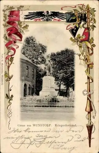 Präge Passepartout Ak Wunstorf in Niedersachsen, Kriegerdenkmal