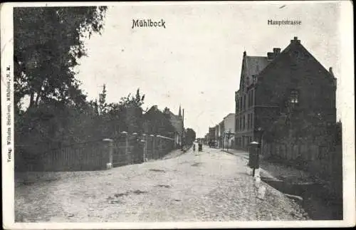 Ak Ołobok Mühlbock Schlesien, Hauptstraße