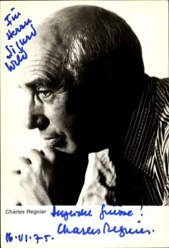 Ak Schauspieler Charles Regnier, Portrait, Autogramm, 1975