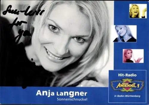 Ak Schauspielerin Anja Langner, Portrait, Autogramm, Sonnenschnuckel,  Hit-Radio Antenne 1