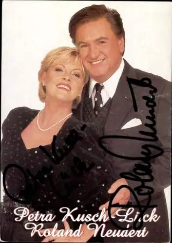 Ak Schauspielerin Petra Kusch-Lück, Schauspieler Roland Neudert, Portrait, Autogramm