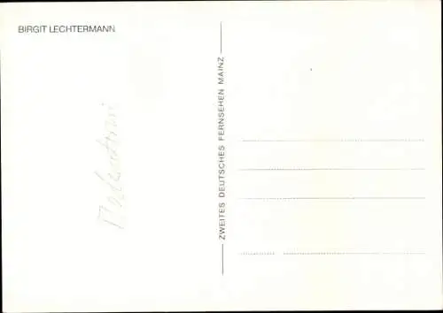 Ak Schauspielerin Birgit Lechtermann, Portrait, Autogramm, ZDF