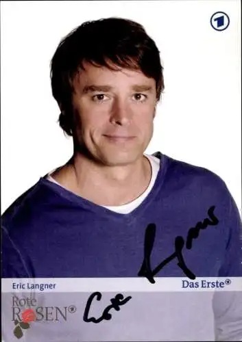 Ak Schauspieler Eric Langner, Portrait, Autogramm, Rote Rosen, ARD