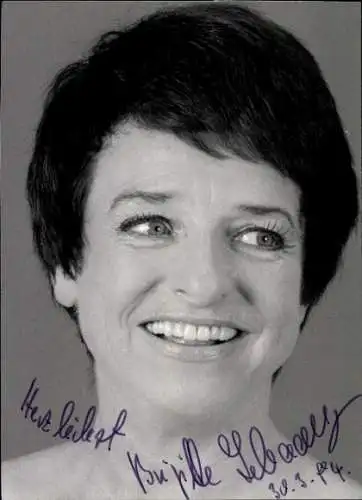 Ak Schauspielerin Brigitte Lebaan, Portrait, Autogramm