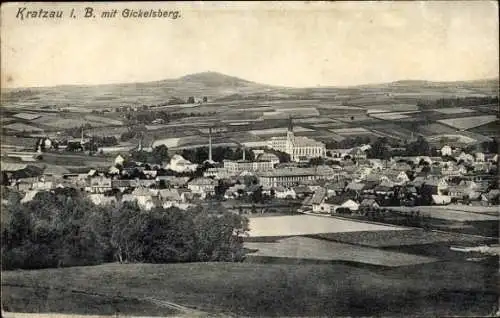 Ak Chrastava Kratzau Region Reichenberg, Gesamtansicht, Gickelsberg