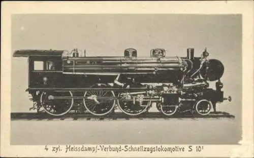 Ak Deutsche Heissdampf Verbund Schnelllok S 10, Dampflokomotive