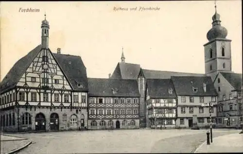 Ak Forchheim in Oberfranken Bayern, Rathaus, Pfarrkirche