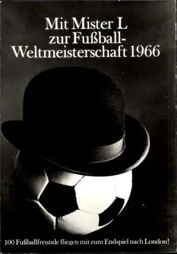 Ak Mit Mister L zur Fußball-Weltmeisterschaft 1966, Mister L Berlin West 15, Kurfürstendamm 42