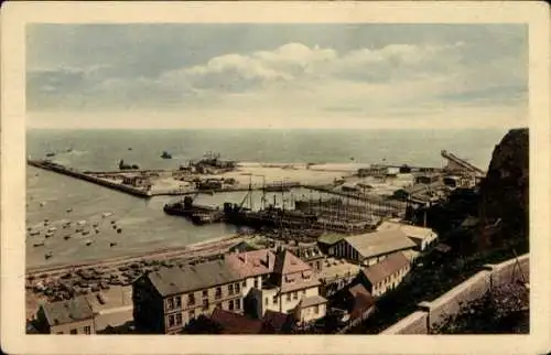 Ak Nordseeinsel Helgoland, der neue Kriegshafen im Bau, um 1910