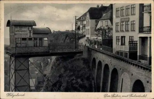Ak Nordseeinsel Helgoland, Falm, Fahrstuhl