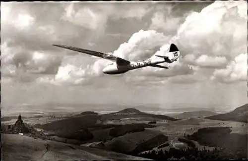 Ak Gersfeld in der Rhön, Wasserkuppe, Segelflieger, Peters in Condor IIa, D-11-186