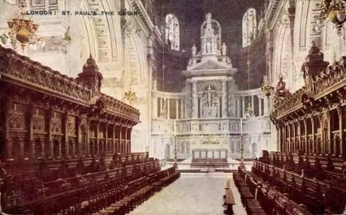 Ak London City England, St. Pauls, der Chor