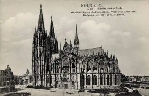 Ak Köln am Rhein, Dom Südseite