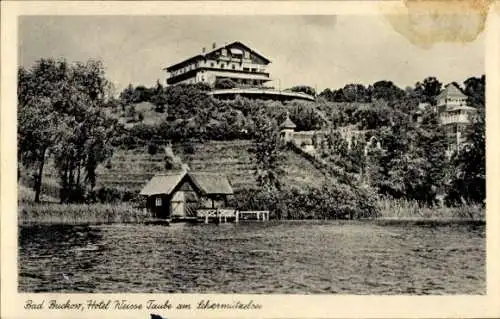 Ak Buckow in der Märkischen Schweiz, Hotel Weiße Taube am Schermützelsee