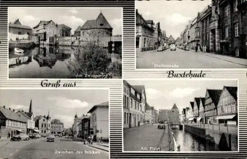 Ak Buxtehude in Niedersachsen, Am Zwinger, Breitstraße, Zwischen den Brücken, Am Fleet