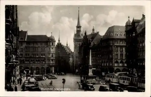 Ak München Bayern, Marienplatz mit Mariensäule