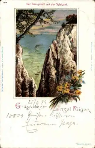 Litho Stubbenkammer Sassnitz auf Rügen, Königstuhl, Schlucht