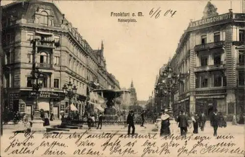 Ak Frankfurt am Main, Blick in die Kaiserstraße, Brunnen, Passanten