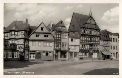 Ak Adenau in der Eifel, Marktplatz, Fachwerkhaus, Frisör