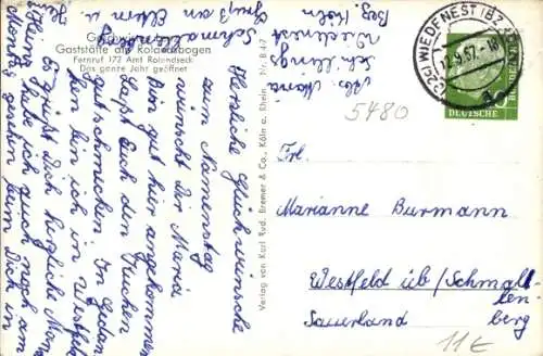 Ak Rolandseck Remagen am Rhein, Gaststätte am Rolandsbogen, Gastraum