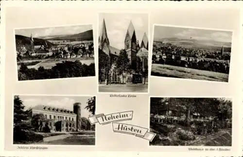 Ak Neheim Hüsten Arnsberg im Sauerland, katholische Kirche, Schloss, Herdringen, Waldhaus