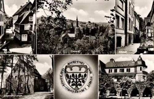 Ak Langenberg Velbert im Rheinland, Wappen, Gesamt, Altstadt, Jugendherberge, Altstadt, Sanatorium