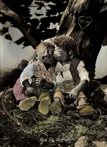 Ak Mecki der Igel, Sag Du zu mir, Liebeschnitzerei, Igelin