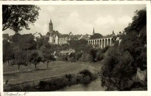 Ak Rottweil am Neckar, Brücke, Kirche, Fluss