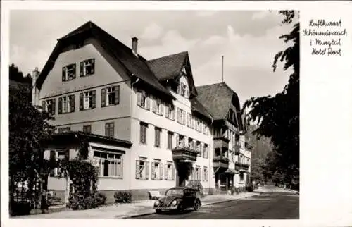 Ak Schönmünzach im Murgtal Baiersbronn im Schwarzwald, Hotel Post