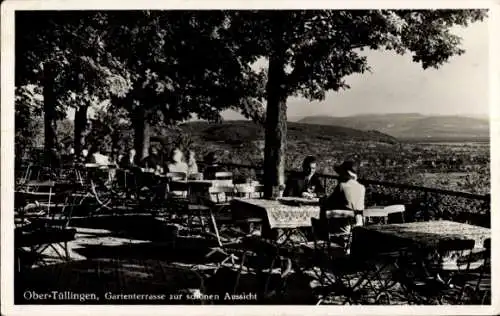 Ak Ober-Tüllingen Lörrach in Baden, Gartenterrasse zur schönen Aussicht