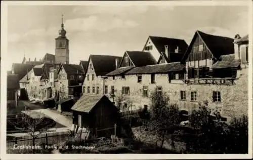 Ak Crailsheim in Württemberg, Stadtmauer, Kirche