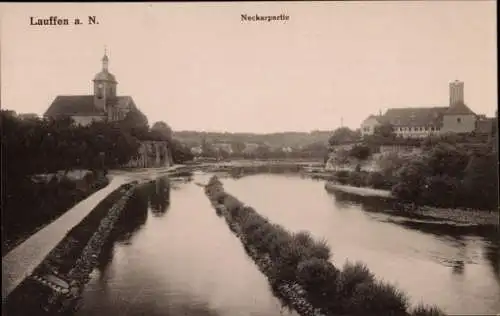 Ak Lauffen am Neckar, Panorama