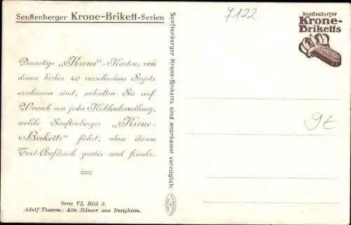 Künstler Ak Thamm, Adolf, Besigheim im Kreis Ludwigsburg, Alte Häuser, Frau mit Kind, Hühner