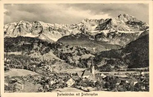 Ak Garmisch Partenkirchen in Oberbayern, Dreitorspitze, Panorama