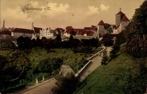 Ak Rothenburg ob der Tauber Mittelfranken, Panorama