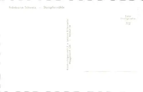 Ak Behringersmühle Gößweinstein in Oberfranken, Stempfermühle