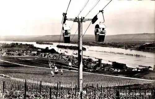 Ak Rüdesheim am Rhein, Blick von der Seilbahn, Panorama