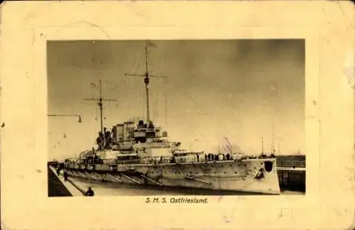 Ak Deutsches Kriegsschiff, SMS Ostfriesland, Kaiserliche Marine