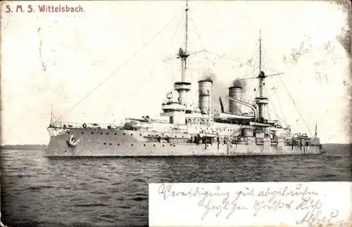 Ak Deutsches Kriegsschiff, SMS Wittelsbach, Kaiserliche Marine