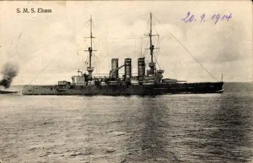 Ak Deutsches Kriegsschiff, SMS Elsass, Kaiserliche Marine