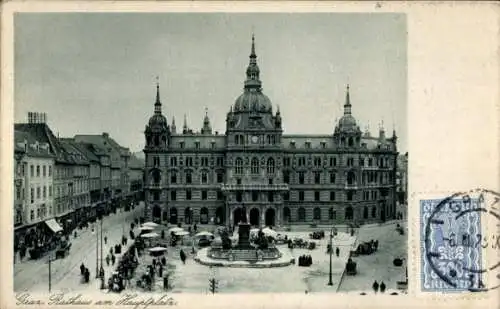 Ak Graz Steiermark, Hauptplatz, Rathaus