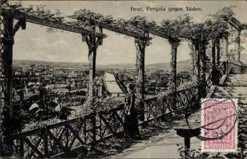 Ak Graz Steiermark, Pergola gegen Süden