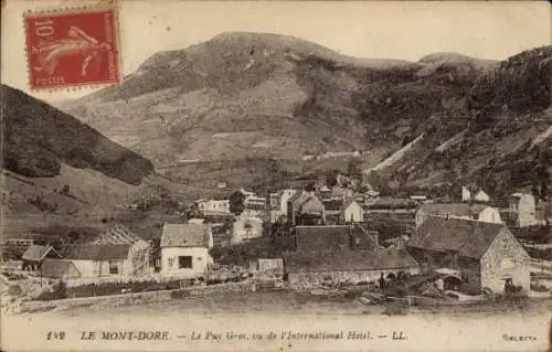 Ak Le Mont Dore Puy de Dôme, Puy Gros, Blick vom International Hotel